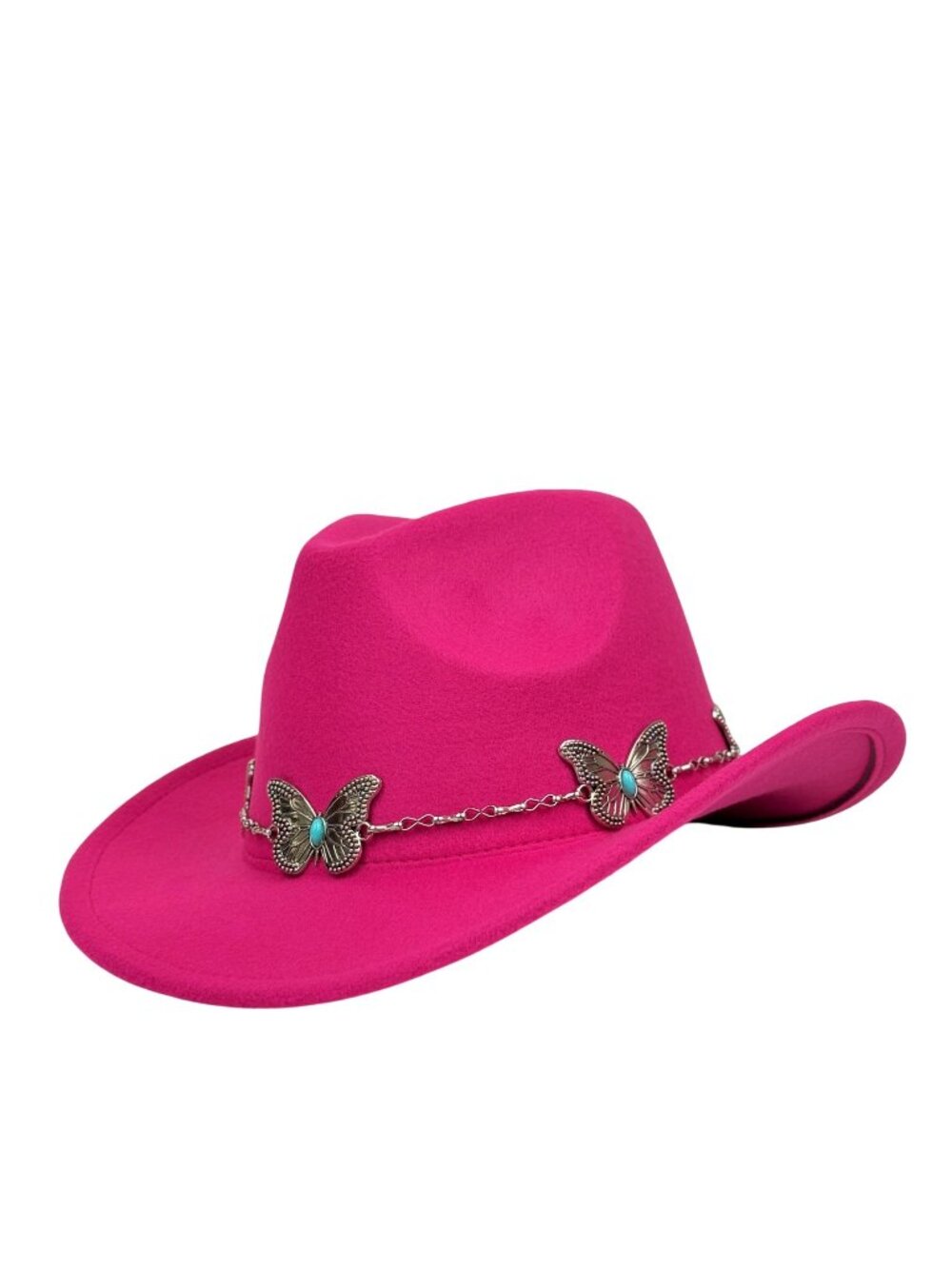 Hot Pink Western Cowboy Hat Butterfly Hat Band Cowgirl Ranch Rodeo Festival